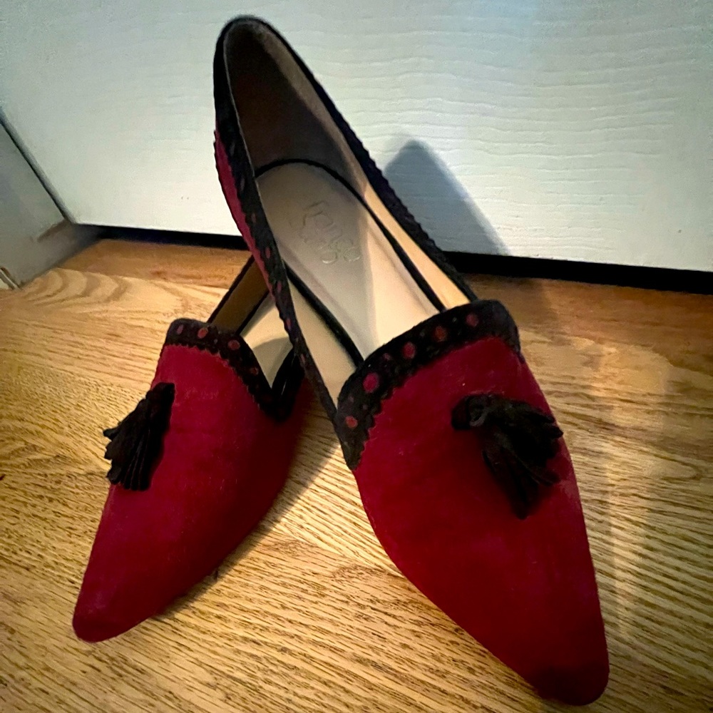 Franco Sarto suede two tone flats